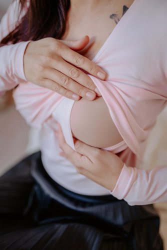 Tričko na dojčenie – basic – baby ružová