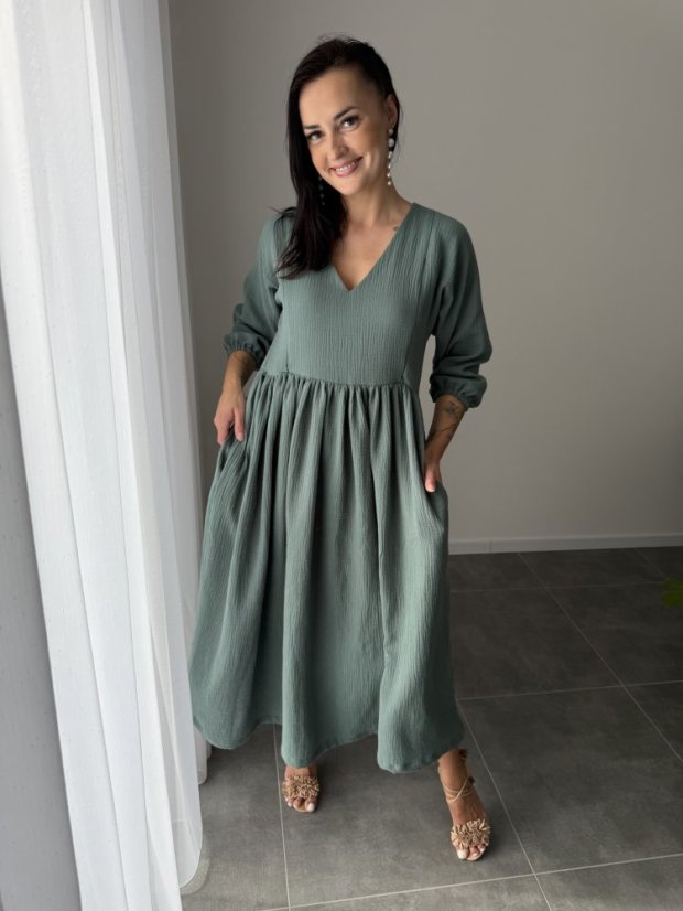 Šaty "Boho Breeze" - tmavá mäta