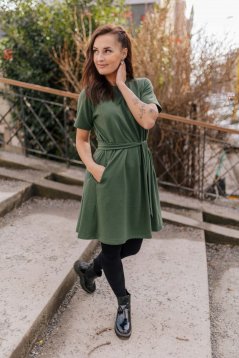 Teplákové šaty "Luna" – Army green