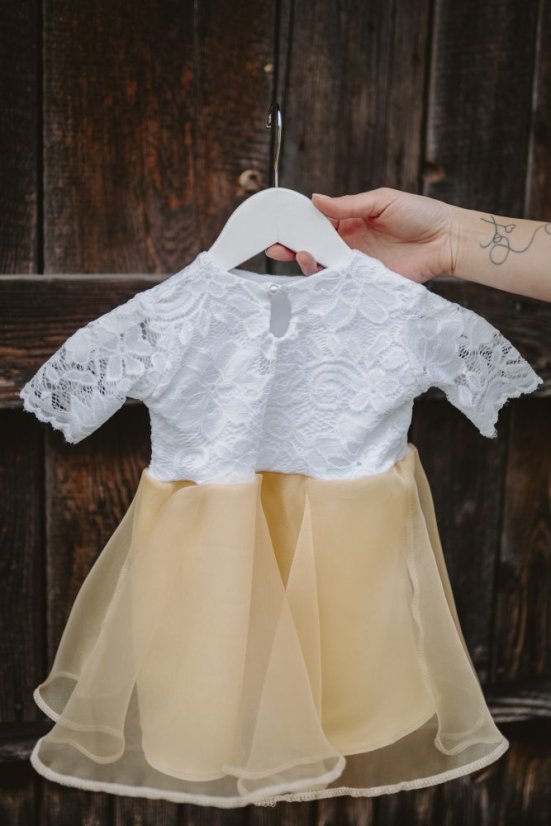 Spoločenské šaty "Grace" – MAMA A DCÉRA – Bielo – Zlaté