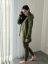 ELARA SET – asymetrická mikina & rebrované legíny - khaki zelená