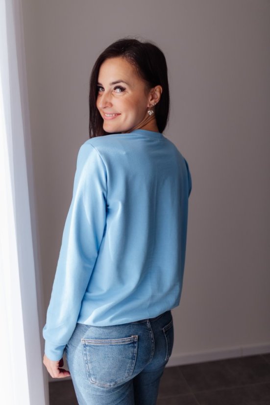 Dámska tenká mikina - light blue - Veľkosť: XS/S