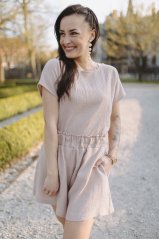 Mušelínové elegantné kraťasy - béžové