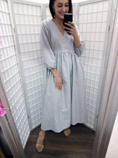 Ľanové šaty "Boho Breeze" - pásiky