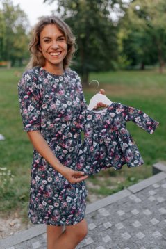 Ačkové šaty MAMA a DCÉRA – Akvarelové margarétky