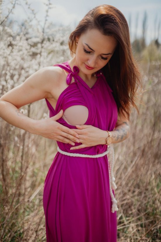 Bambusové šaty na dojčenie – fuchsia