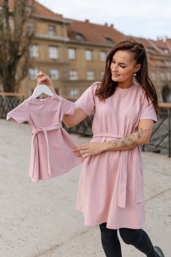 Šaty "Luna" Basic NEKOJO - MAMA a DCÉRA – Staroružová