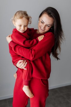 Teplá tepláková súprava bez kapucne - MAMA a MINI - rôzne farby