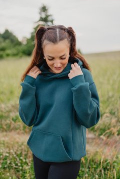 Hoodie mikina – Smaragdová