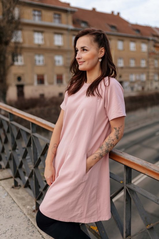 Šaty "Luna" Basic NEKOJO - MAMA a DCÉRA – Staroružová
