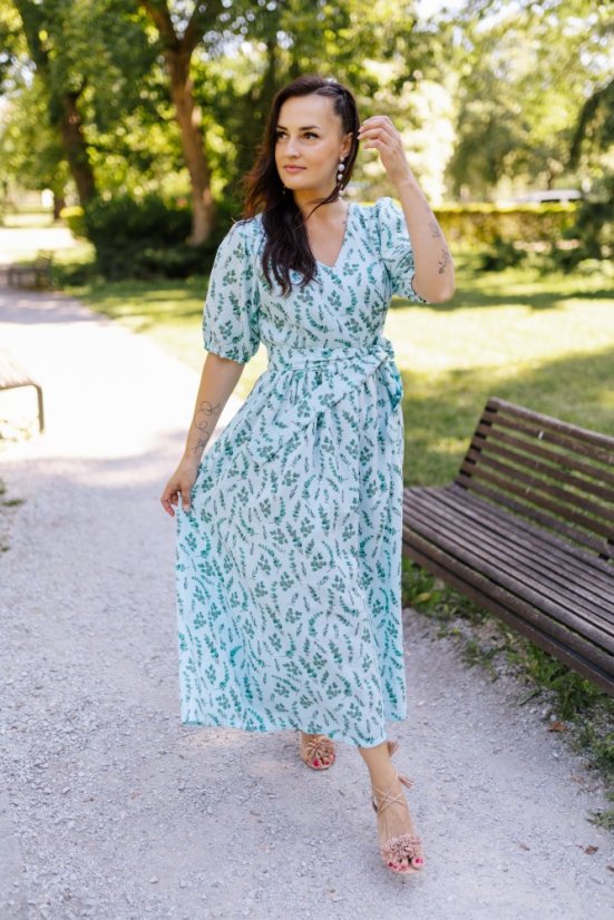Šaty "Boho Breeze" - mentolové listy