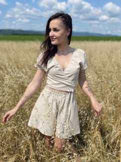 Ľanový krátky zavinovací set - rôzne farby