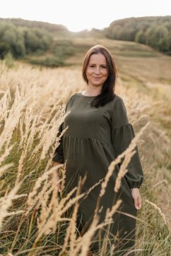 Šaty na dojčenie "Maison Linen" MIDI - army zelená