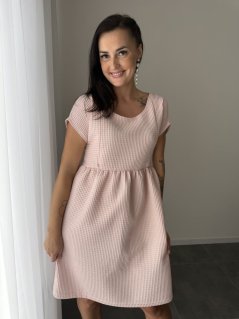 Bavlnené šaty "Waffle" - baby ružová - kojo alebo nekojo