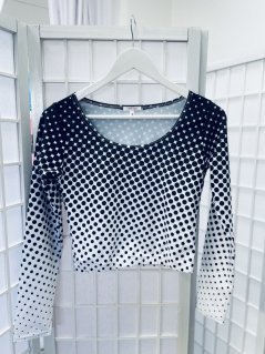 Funkčný crop top s dlhým rukávom – bodky