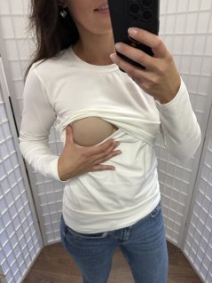 tričko na dojčenie – smotanové