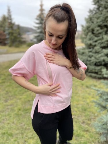 Oversize tunika na dojčenie – basic – pink