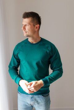 Pánska mikina/svetrík - petrolejová