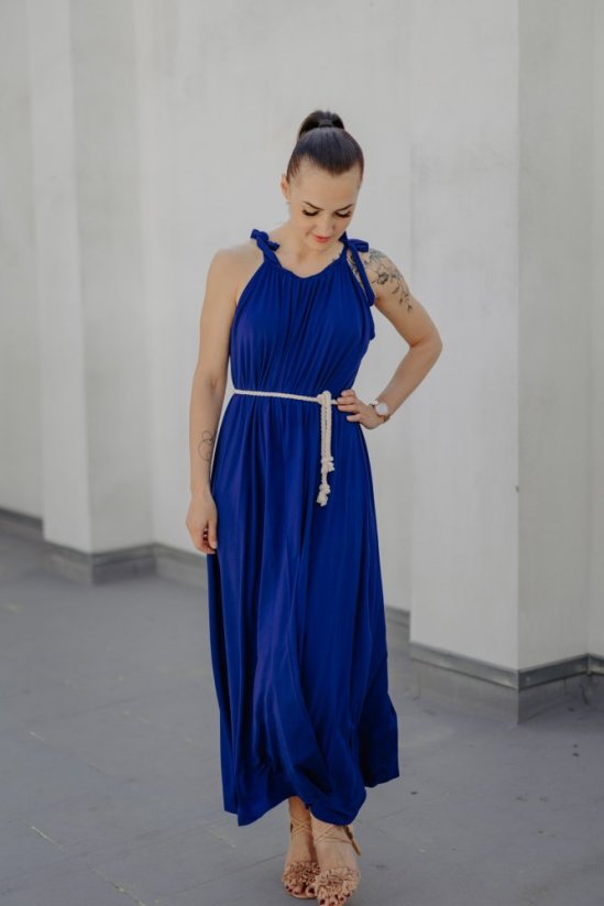 Bambusové šaty – kráľovská modrá - Veľkosť: UNI, Dĺžka: Krátke