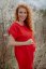 Ľanové MIDI šaty na dojčenie – červené