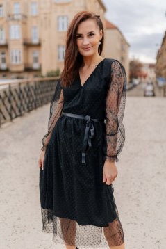 Elegantné zavinovacie šaty - bodkované - rôzne farby