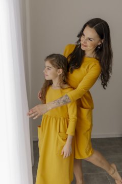 MIDI teplákové šaty MAMA a DCÉRA –rôzne farby