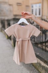 Dievčenské šaty "Luna" basic - Beige