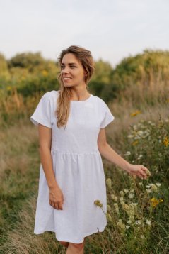 Ľanové krátke šaty - rôzne farby