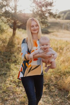 Asymetrická tunika na dojčenie – boho brown