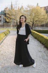 Luxusný mušelínový kimono set - čierny