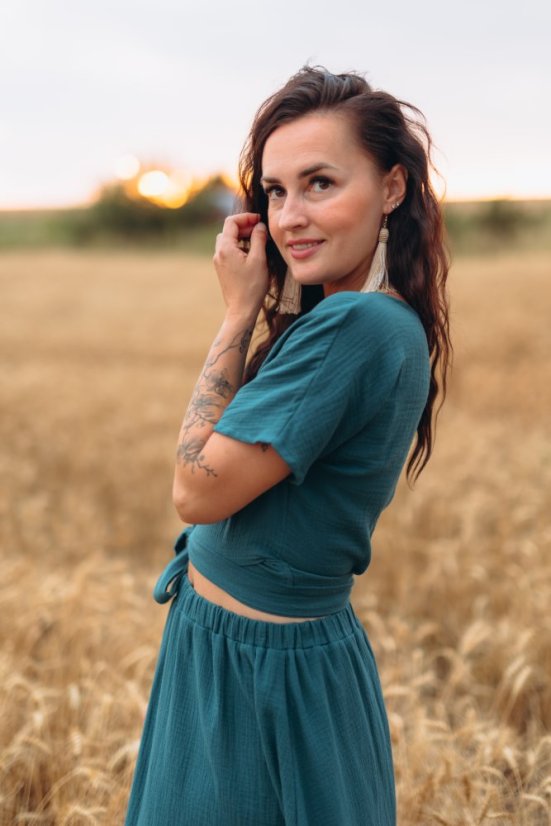 Mušelínový kimono top Elia short - rôzne farby a vzory