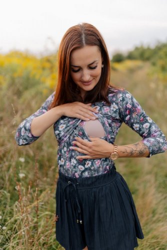Tričko na dojčenie – akvarelové margarétky