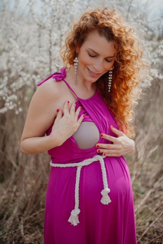 Bambusové šaty na dojčenie – fuchsia