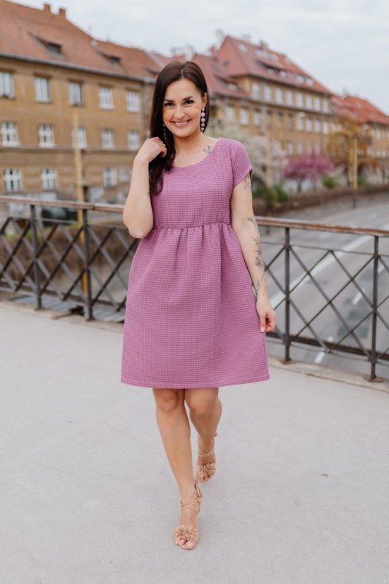 Bavlnené šaty "Waffle" - MAMA A DCÉRA – Mauve