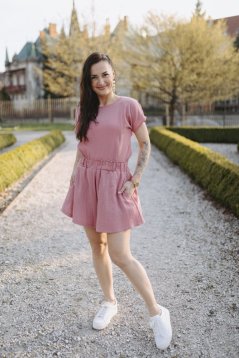 Mušelínové elegantné kraťasy - tmavá staroružová