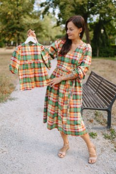 Šaty "Boho Flanel" MAMA A DCÉRA - Autumn Tartan 🍂