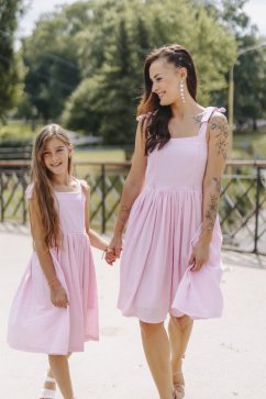 Ľanové šaty "Aurela romantika" MAMA A DCÉRA - rôzne farby