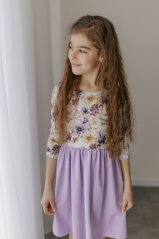 Dievčenské šaty "Bohémia" - LILA kvety