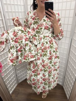 Bavlnené šaty "Celeste" - MAMA A DCÉRA - kvety