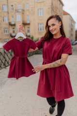 Šaty "Luna" Basic - MAMA a DCÉRA – Bordové