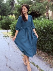 Šaty na dojčenie "Boho Breeze" - Petrolejové