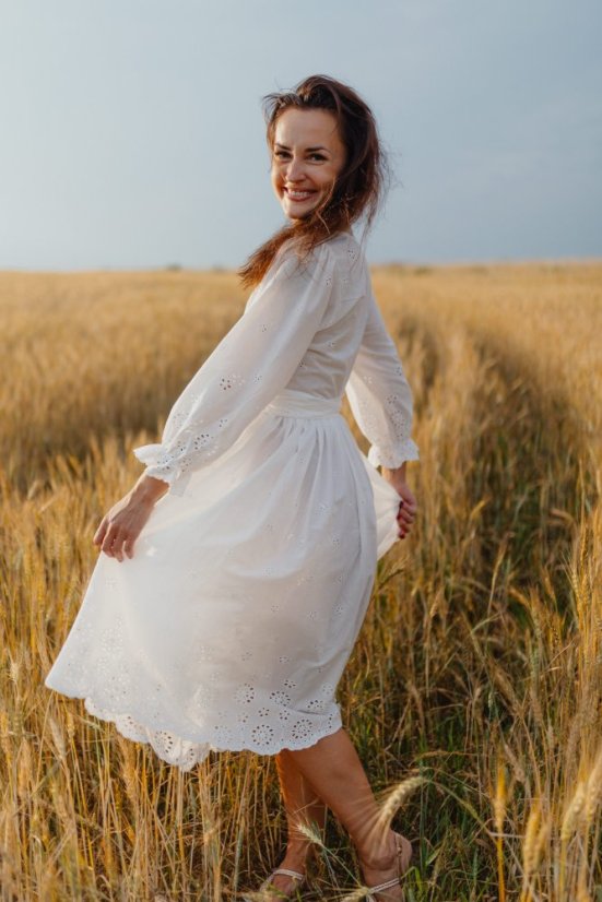 Madeirove šaty "Celeste" - biele