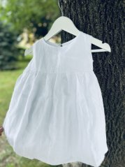 Dievčenské ľanové šaty - biele