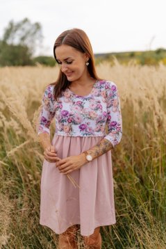 Dámske šaty „Bohémia“ – staroružové pivonky