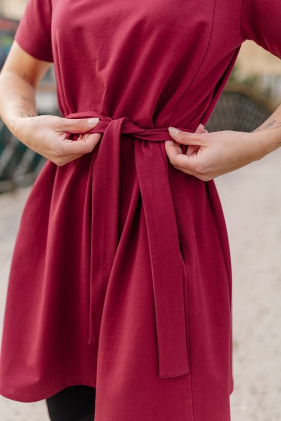 Šaty "Luna" Basic - MAMA a DCÉRA – Bordové
