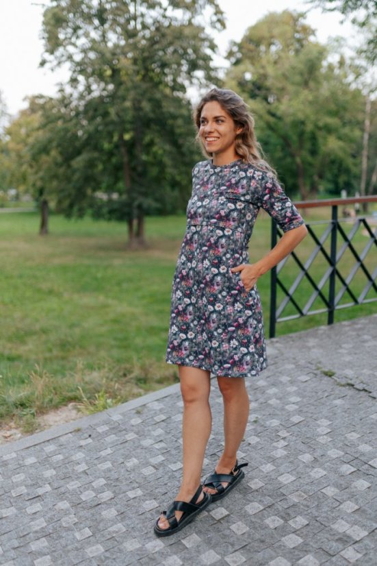 Ačkové šaty na dojčenie – Akvarelové margarétky