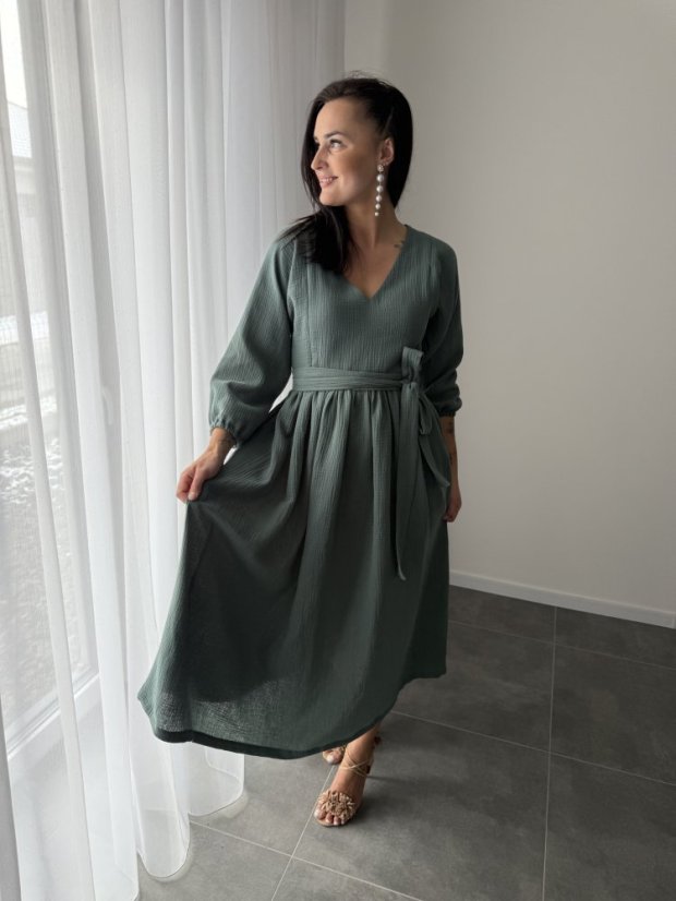 Šaty "Boho Breeze" - tmavá mäta