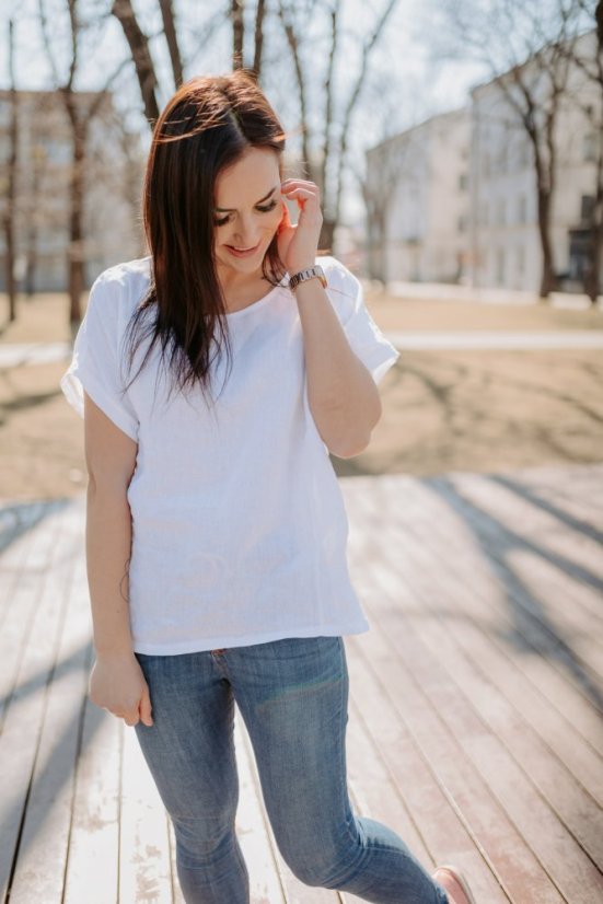 Ľanová blúzka basic - rôzne farby