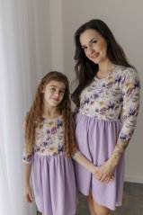 Šaty „Bohémia“ - MAMA a DCÉRA – LILA kvety