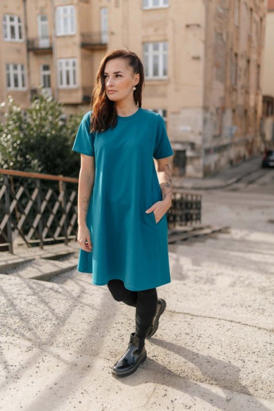 Šaty "Luna" Basic - MAMA a DCÉRA – Petrolejové